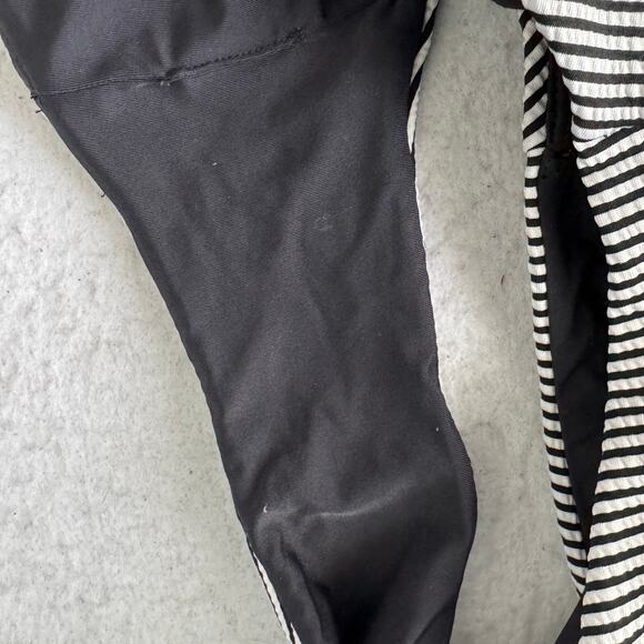 Zonarch A La Holiday Swimsuit Womens XL Black White Striped Belted One Piece - Picture 9 of 9